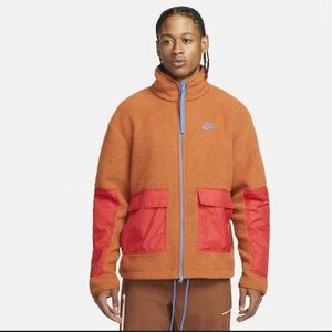 Nike Orange and Red Sherpa Jacket